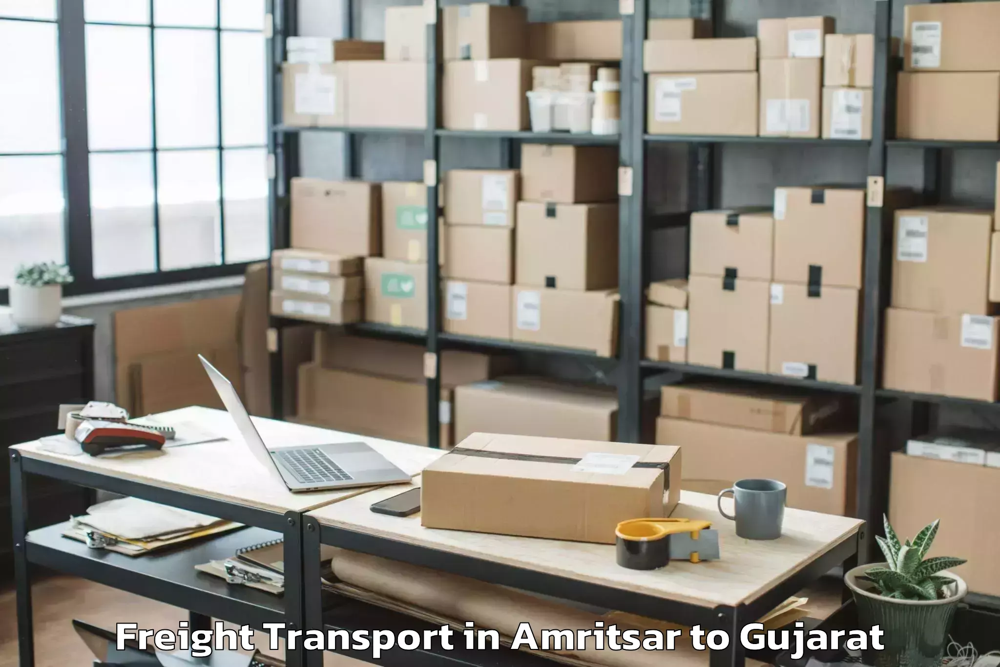 Leading Amritsar to Vansda Freight Transport Provider